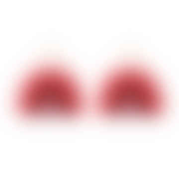 Boucles d'oreilles arc-en-ciel du miroir rouge
