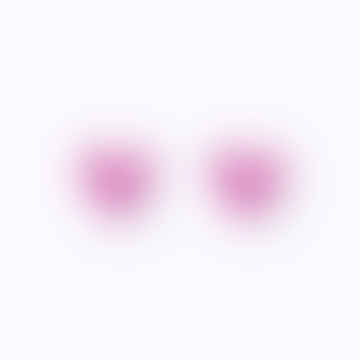 Pink Mirror H1 Heart Earrings 