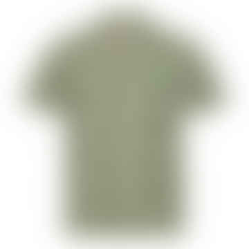 Camisa de cuello suave de cheque verde