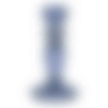 Navy Blue Glass Candlestick Holder - Home Décor