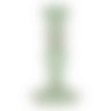 Light Green Glass Candlestick Holder - Home Décor