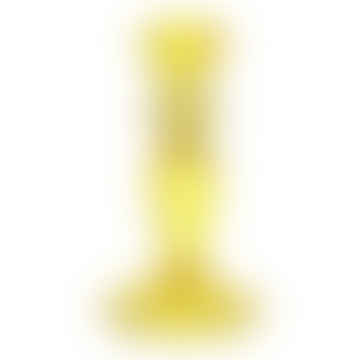 Soporte de velas de vidrio amarillo - decoración del hogar