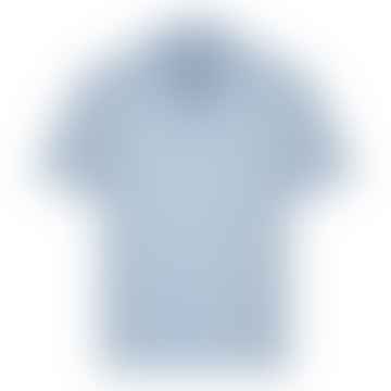 Short Sleeve Organic Oxford Road Shirt - Sky Blue