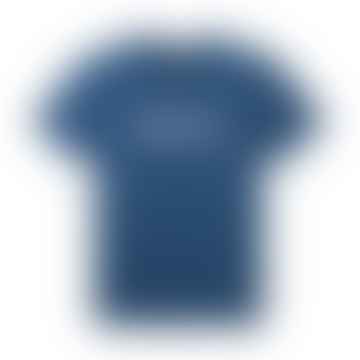 Maglietta con logo blu in acciaio