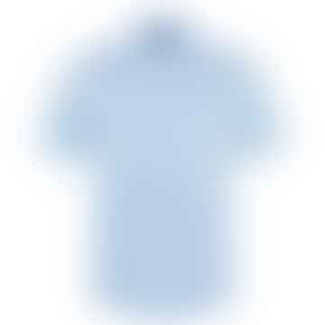 Camicia di cotone blu aperto 2