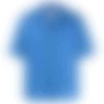 Chemise en ajustement régulier à manches courtes bleues
