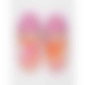 Margot Floral Leather Slippers - Orange/pink