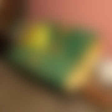 Petite couverture de basotho traditionnelle de paix «Cards verts et orange»