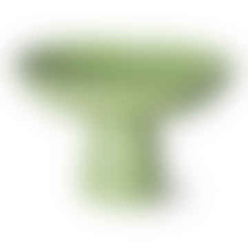 The Emeralds: Ceramic Bowl On Base Dripping Green Large