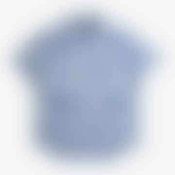 Camisa de estampado de chárter SS polvoriento azul/ Pacífico Azul/ Coral