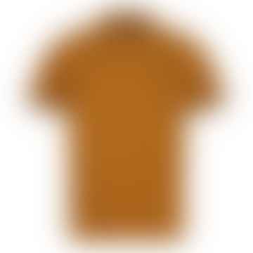 Polo -Hemd mit zwei Tipps - dunkles Karamell / Schwarz
