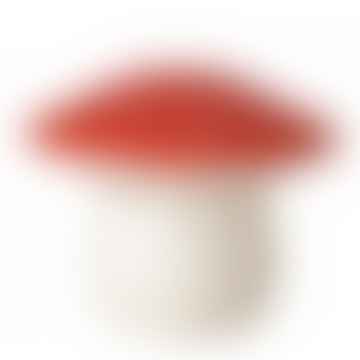 Lámpara de noche de hongo rojo medio