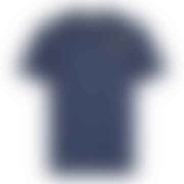 Camiseta regular de escritura a mano - mezclilla azul