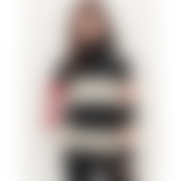 Sadie Colourblock Black/Multi-Stripe Trichter Cashmere Jumper IF3C-041