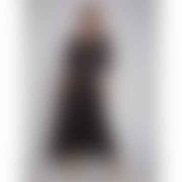 Robe mi-longue Natasha en crêpe imprimé guépard noir