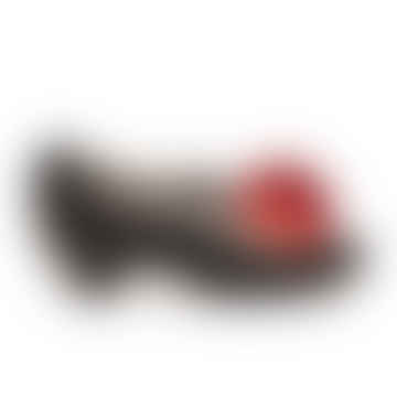 Lowtop Cherry | Black Red Slip On Mid Heels