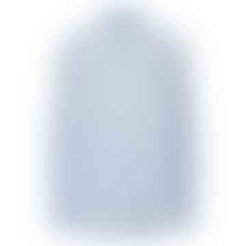 Weißes und hellblaues Streifen -Hobart -Hemd
