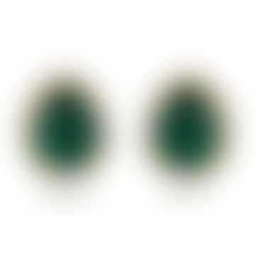 Pendientes Pendientes de espárragos ovales de Onyx verde