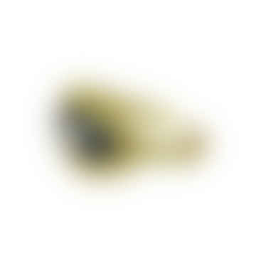 Anillo de oro ajustable de ojo de esmalte azul
