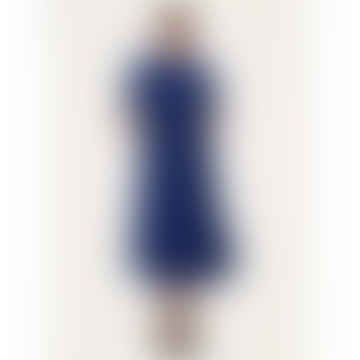Wwd7439 Alleegra Organic Cotton Velvet Midi Dress In Dark Sapphire Blue