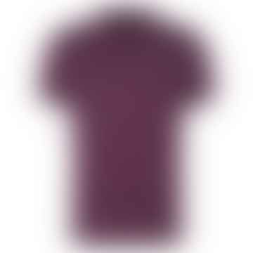 Purple Pique Cotton Tartan Trim Polo Shirt 