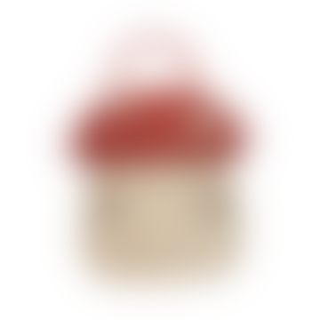Rattan Mushroom Basket In Red By