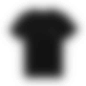 Camiseta Raymond Camiseta negra en algodón grueso con logotipo bordado sobre el corazón.