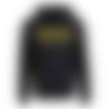 Schwarzes Logo gedruckter Pop über Kapuzen -Sweatshirt