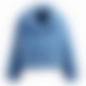 Jacket bleu glaciaire en fausse fourrure recadré reece