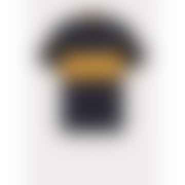 Ps Block Stripe Short Sleeve Polo Shirt Col: Navy/ Mustard,