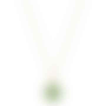 Enamel Gold Vermeil Spinning Wheel Necklace- Green