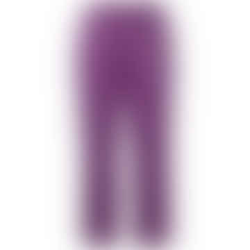 Pantaloni elasticizzati in pelle viola “Abigail”.