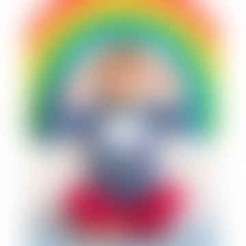 Maglietta Applique biologica Rainbow Raindrop Cloud