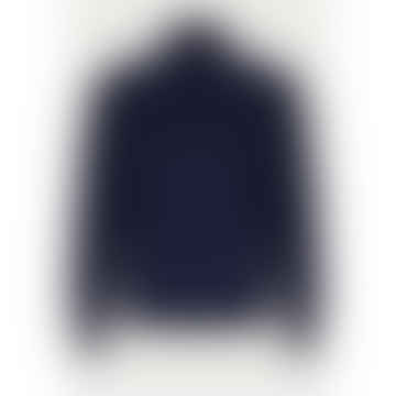 - Dark Blue Merino Wool Half Zip Sweater C0015-mk00077-305