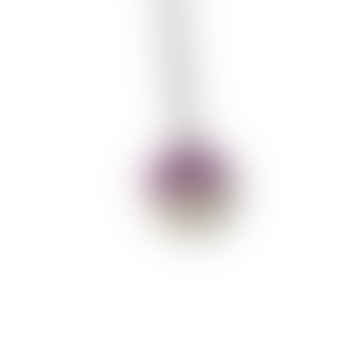 Collier de pendentif rond en céramique violet