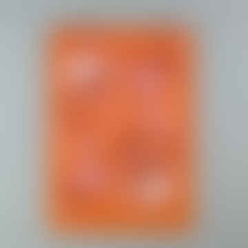 Retro Orange Blumen. Künstlerischer Druck von Magiemagoo