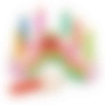 Pastel de cumpleaños de Rainbow de diseño de oso de hilo