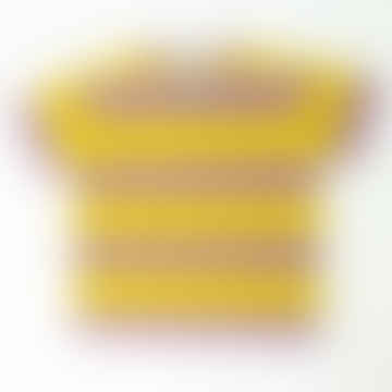 Camiseta de manga corta para mujeres awoc - Amarillo y lila
