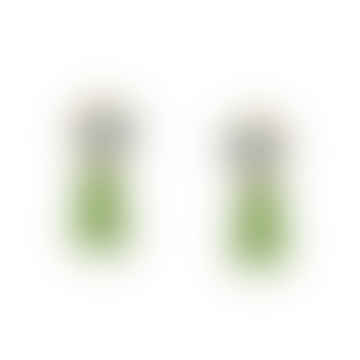 Lilac Green Glass Drop Earrings