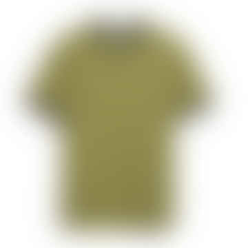 F4KFD041 Groves Ringer T -Shirt in Moosgrün