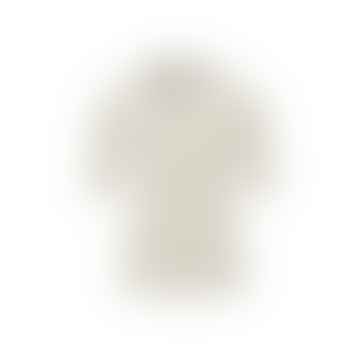 Maglione a costine con collo rotondo e mezze maniche in forma slim - Off bianco maglia