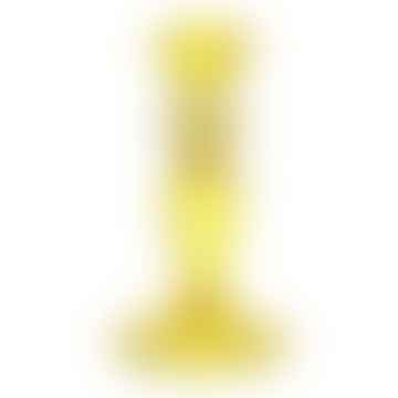 Soporte de velas de vidrio amarillo