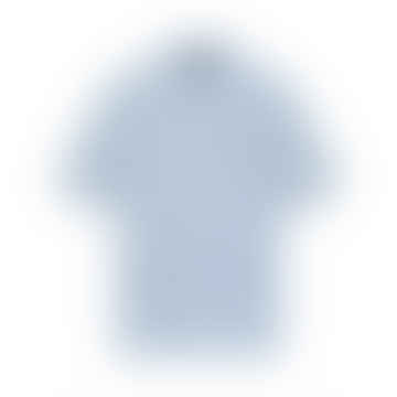 Camicia gingham a manica corta slim lightblue/bianco