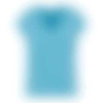 Basic V-neck T-shirt Aqua Blue
