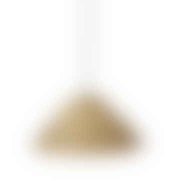 Sombra colgante cónica de bambú tejido, 45 x 20 cm