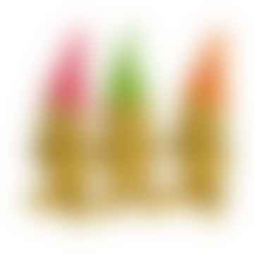 Figure de gnome doré moyen: rose, vert ou orange