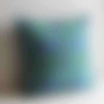 Coperchio di cuscino di cotone a blocchi blu "girasole" con tubazioni, 50 x 50 cm
