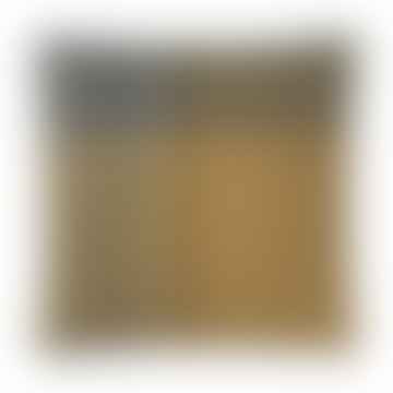 Copertina di cuscino di Manhattan 50x50 cm in ocra giallo/vetro affumicato in alpaca al 50% e lana di pecora 40%