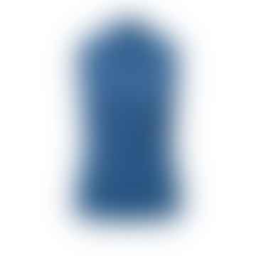 Ärmelloses Rippen -Singulett mit hohem Nacken | Helles Kobaltblau