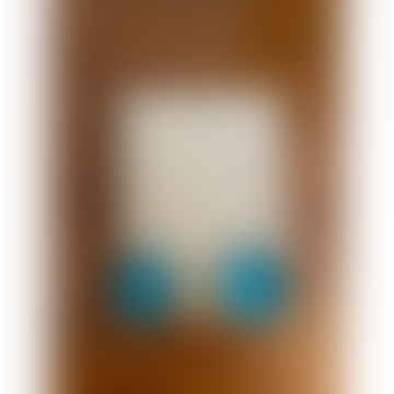 Kuppelschild halbe Penny Ohrringe | Dunkle blaugrün